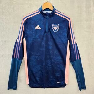 Adidas Arsenal 1/4 Zip Training Top Mens Small Legend Marine Navy Blue 2021 AOP